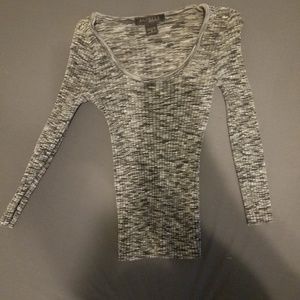 Express black and gray 3/4 length stretchy shirt